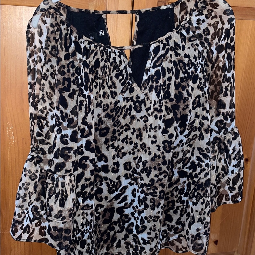 Leopard Print Cold Shoulder Top - image 6